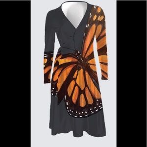 Butterfly Dk Gray Olivia Wrap Dress